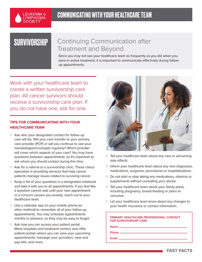 Continuing Communication After Treatment and Beyond Continuing Communication After Treatment and Beyond