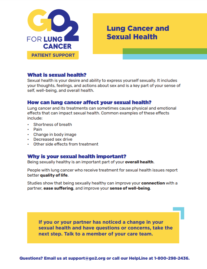 Lung Cancer and Sexual Health Lung Cancer and Sexual Health