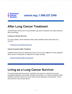After Lung Cancer Treatment