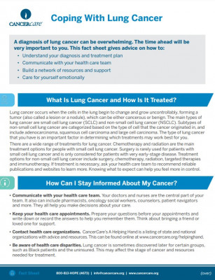 Coping With Lung Cancer