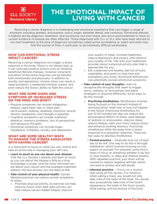 The Emotional Impact of Living with Cancer (CLL)