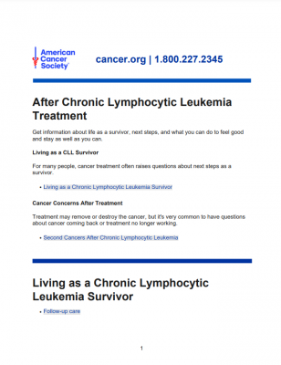 After Chronic Lymphocytic Leukemia Treatment