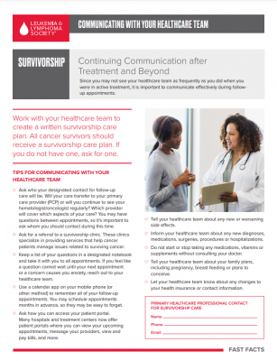 Communicating With Your Healthcare Team: Survivorship